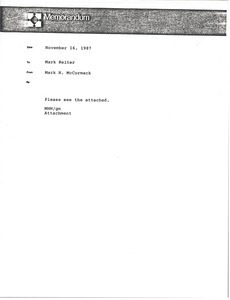 Memorandum from Mark H. McCormack to Mark Reiter