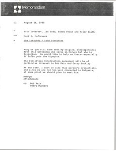 Memorandum from Mark H. McCormack to Eric Drossart, Ian Todd, Barry Frank and Peter Smith