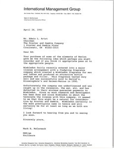 Letter from Mark H. McCormack to Edwin L. Artzt