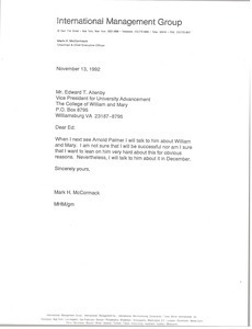 Letter from Mark H. McCormack to Edward T. Allenby