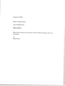 Memorandum from Laurie Roggenburk to Mark H. McCormack