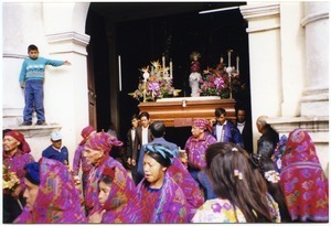 Funeral procession and Fiesta de Ano Nuevo celebration near Antigua, Guatemala