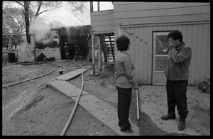 Man in anguish after learning that his garage was gutted by fire, and the family's cat was trapped inside