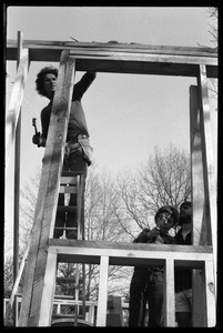 Framing work in new construction, Montague Farm Commune