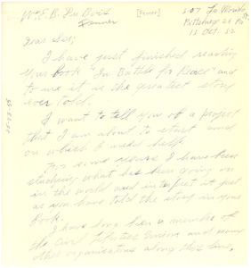Letter from J. B. Fenner to W. E. B. Du Bois