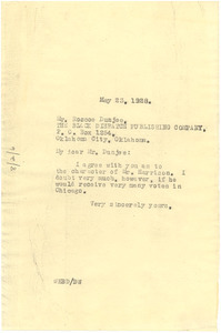 Letter from W. E. B. Du Bois to Roscoe Dungee
