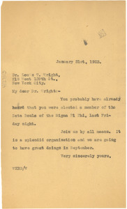 Letter from W. E. B. Du Bois to Louis T. Wright