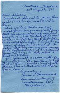 Letter from Hermie Hinswoud to Shirley Graham Du Bois