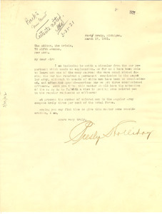 Letter from Presly Holliday to the editor of The Crisis