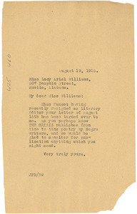 Letter from Crisis to Lucy Ariel Williams