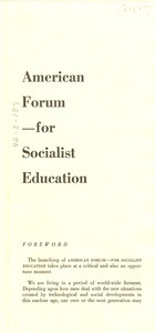 American Forum for Socialist Education Brochure