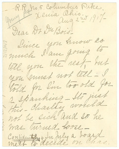 Letter from Ada M. Young to W.E.B. Du Bois