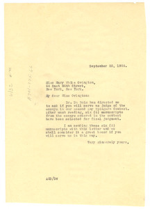 Letter from Crisis to Mary White Ovington