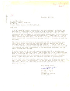 Letter from Robert J. Dwyer to W. E. B. Du Bois
