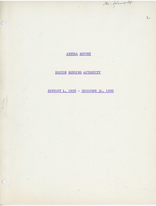 Boston Housing Authority annual report, 1956