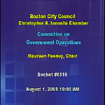Committee on Government Operations hearing recording, August 2, 2005