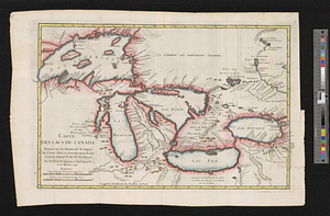 Carte des lacs du Canada dressée sur les manuscrits du Depost des Cartes, Plans et Journaux de la Marine et sur le journal du RP. de Charlevoix