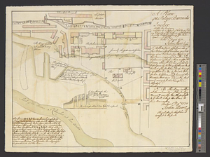 A plan of the Palace Barracks at Quebec with the environs, relative to a report of this date and an estimate of the expence of the repairs humbly thought necessary for the year 1772