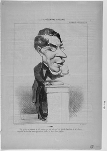 CORNE. Vue prise au moment où cet orateur, qui n'a pas une très grande habitude de la tribune, s'apprête à chercher un argument au fond d'un verre d'eau sucrée.