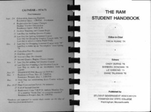 Freshman Student Handbook 1974-75