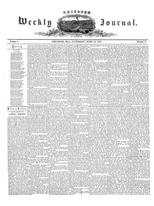 Chicopee Weekly Journal, June 18, 1853