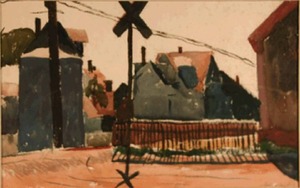 "Untitled (Railroad Crossing, Provincetown)" Oakley A. Spingler (1908-2003)