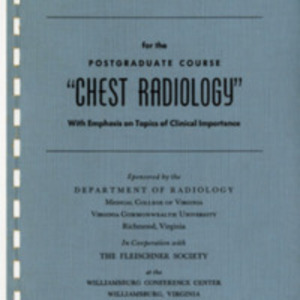 Program for the Postgraduate Course, "Chest Radiology"
