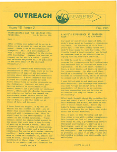 The Outreach Newsletter Vol. 7 No. 3 (Fall 1983)