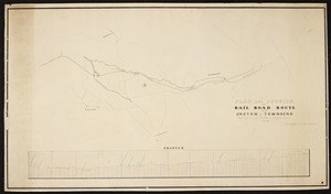 Plan and profile of a railroad route from Groton to Townsend / Felton and Parker, engineers.