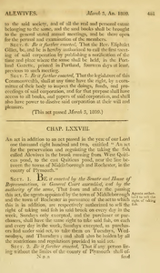 1808 Chap. 0078. An Act In Addition To An Act Passed In The Year Of Our Lord One Thousand Eight Hundred And Two, Entitled "An Act For The Preservation And Regulating The Taking The Fish Called Alewives In The Brook Running From West Quiticus Pond, To The East Quiticus Pond, Near The Line Between The Towns Of Middleborough And Rochester, In The County Of Plymouth."