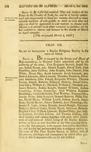 1808 Chap. 0102. An Act To Incorporate A Baptist Religious Society In The Town Of Alfred.