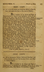 1809 Chap. 0076. All Act To Set Of Certain Land From The District Of Bethlehem, And Annex The Same To The Town Of Becket.