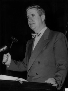 Thomas P. O'Neill standing at podium with gavel