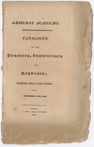 Amherst Academy catalog, 1830 fall term