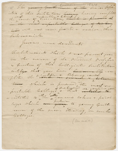 Heman Humphrey draft of commencement address, 1824