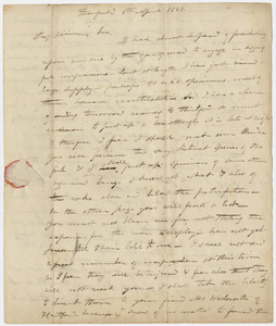 Edward Hitchcock letter to Benjamin Silliman, 1821 April 9
