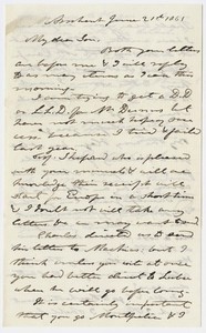 Edward Hitchcock letter to Edward Hitchcock, Jr., 1861 June 21