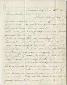 Bela White letter to Edward Hitchcock, 1863 June 10