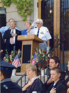 Frank reciting the 'Pledge of Allegiance' on first anniversary of 9/11/01