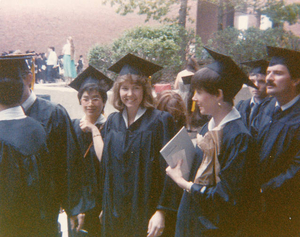 Graduation 1986--lining up