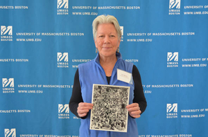 Patricia Basler at the UMass Boston Mass. Memories Road Show