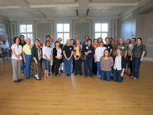 Volunteers and staff at the Hyde Park Mass. Memories Road Show