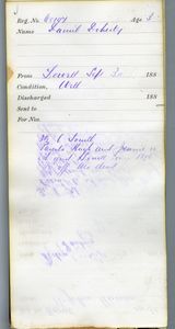 Tewksbury Almshouse Intake Record: Doherty, Daniel