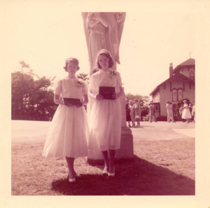 With friend after 8th grade graduation from St. Mary's (1957)