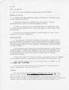Real estate settlement procedures act of 1974 (RESPA)