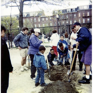 Tree planting in O'Day Playground.