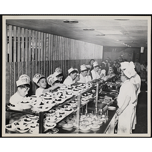 Members of the Tom Pappas Chefs' Club visit a Brandeis University dining hall