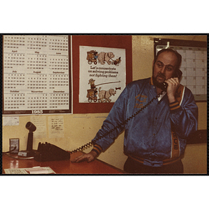 Man speaking on the telephone