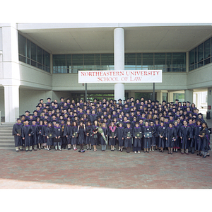 Law School Class of 1995 on the steps of Snell Library