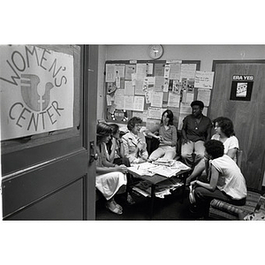 A group of women meeting in the Women Center